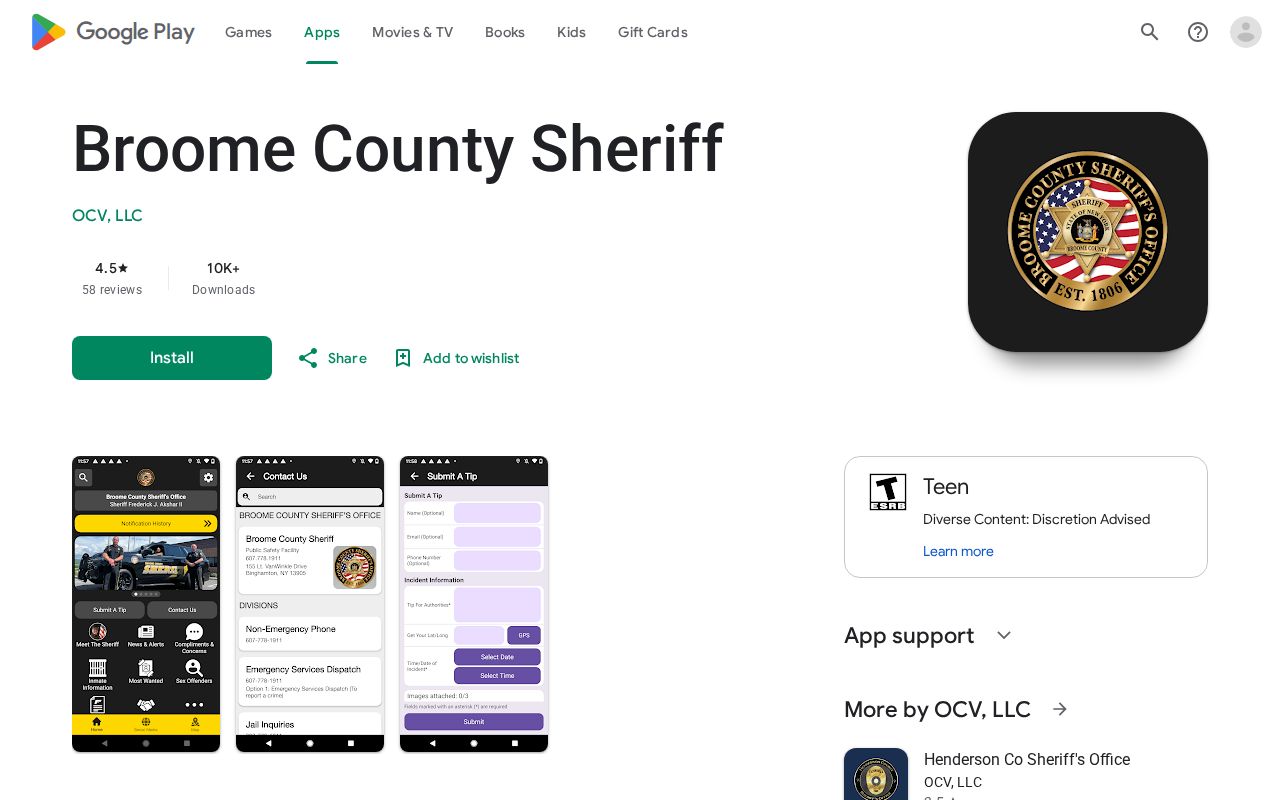 Broome County Sheriff official app booking and custody service source
